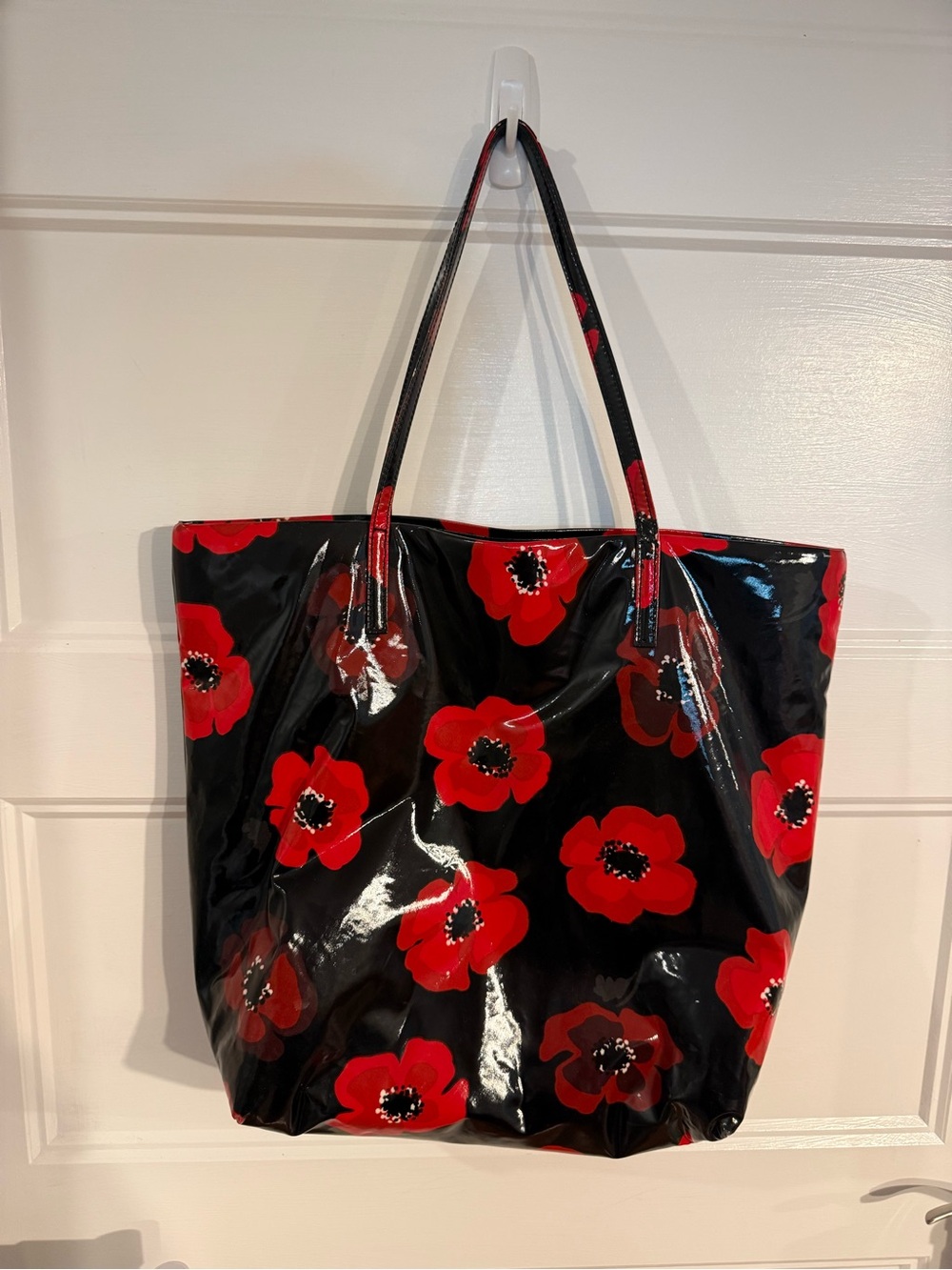 kate spade Black Tote with Red Floral Print